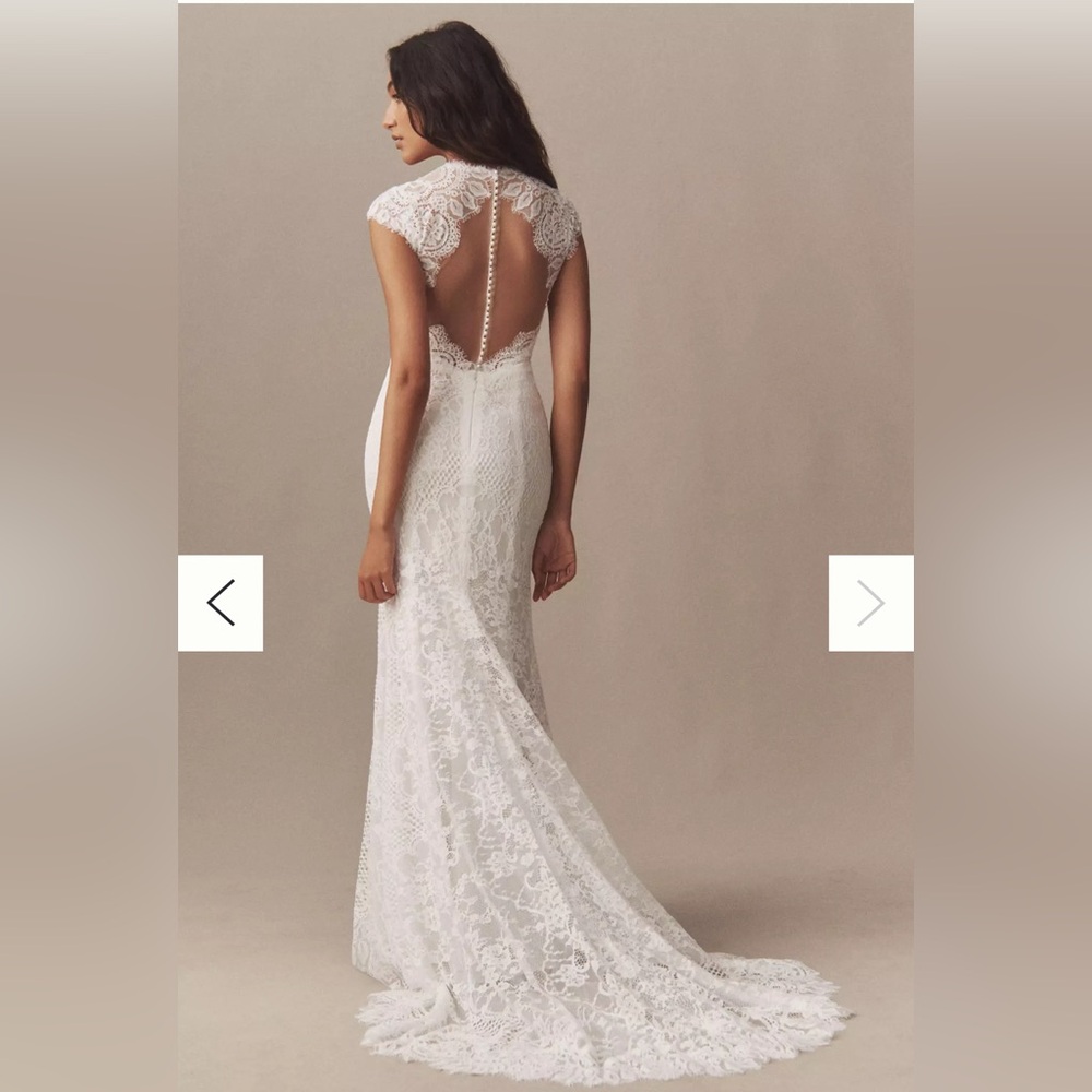 Anthropologie White Lace Wedding Dress